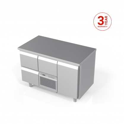 Table réfrigérée avec 3 tiroirs et 1 porte, -5 ... +8 Ā°C